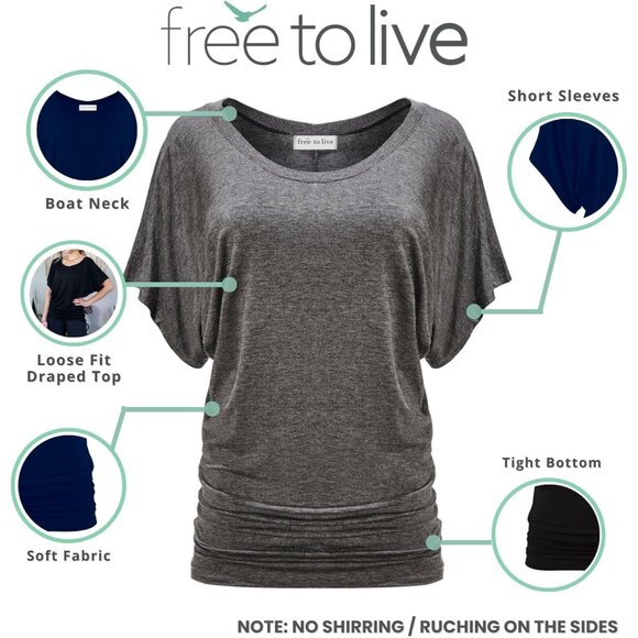 Fashion-Forward 3 Pack Tunic Tops with Dolman Sleeves - Plus Sizes Available - Picture 2 of 6